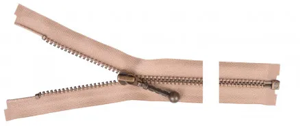 YKK Delbar Lynlås Antik Messing 30cm 4mm Beige